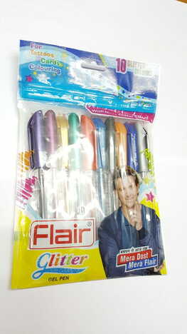 Flair Glitter Gel Pen 10 ColourSet