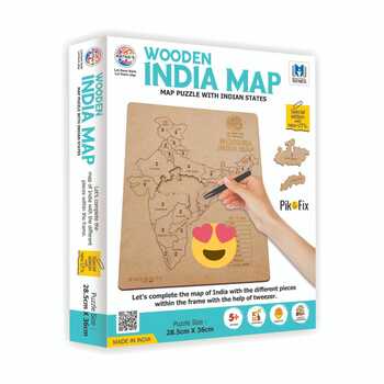 A Perfect knowledgeble gift for Kids WOODEN INDIAN MAP