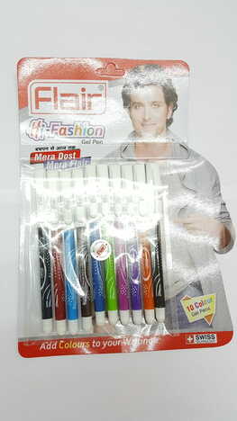 Flair Hi-Fashion Gel Pen (Pack Of 10)