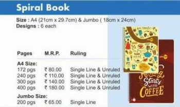 Navneet A/4 Spiral Book (All Mix Sizes)