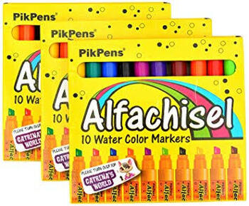 Pik AlfaChisel Water Color Markers (10 col set)