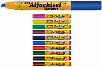 Pik AlfaChisel Water Color Markers (10 col set)