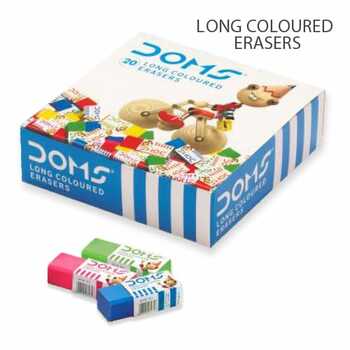 Doms Long Coloured Erasers (20pc pack)