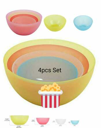 Multicolour Plastic  mixing bowl (Set of 4)