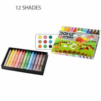 Doms Long Jumbo Wax Crayons 12 Shades (1pc)