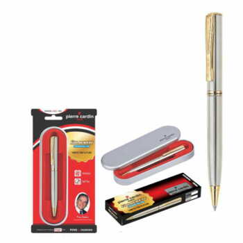 PIERRE CARDIN GOLDEN EYE EXCLUSIVE FOUNTAIN PEN (INCLUDED 3N XTRA LONG INK CARTRIDGES ,1N INK CONVERTER , GREY BODY )