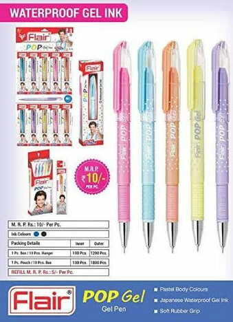 Flair Pop Gel Pen (Pack of 10)