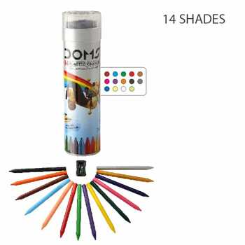Doms 14 Shades Plastic Crayon Round Tin (1pc)