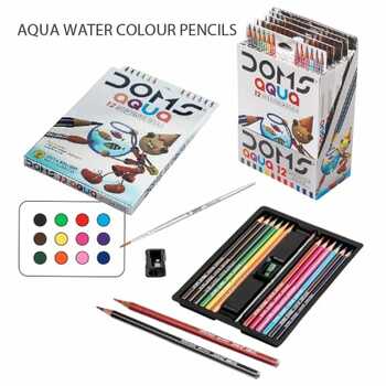 Doms Aqua Water Soluble 12 Colour Pencil(1pc)