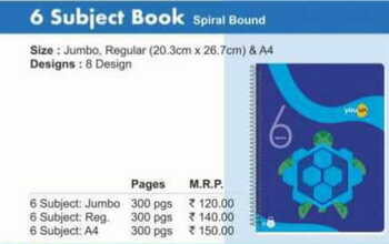 Navneet 6 Subject Book (Spiral Book)(A/4)(300pgs)