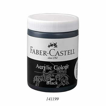 FABER CASTELL ACRYLIC 140 ML JAR  BLACK