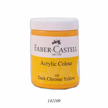 FABER CASTELL ACRYLIC 140 ML JAR  DARK CHROME  YELLOW