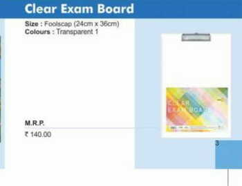 Navneet Clear Exam Board (Transperant)(Foolscap)