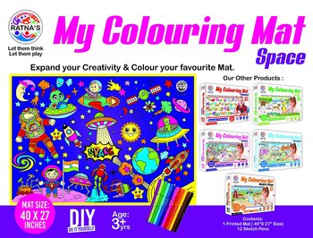 RATNA'S Premium Quality My Colouring MAT for Kids Reusable and Washable. Big MAT for Colouring. MAT Size(40 INCHES X 27 INCHES)(SPACE THEME )