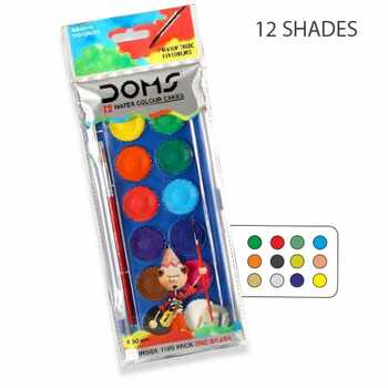 Doms Water Colour Cakes 12 Shades (30mm)(1pc)