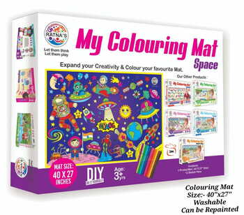 RATNA'S Premium Quality My Colouring MAT for Kids Reusable and Washable. Big MAT for Colouring. MAT Size(40 INCHES X 27 INCHES)(SPACE THEME )