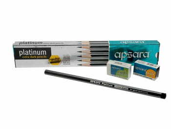 APSARA PLATINUM RUBER TIP PENCILS WITH ERASER AND SHARPNER  (PACK OF 20)