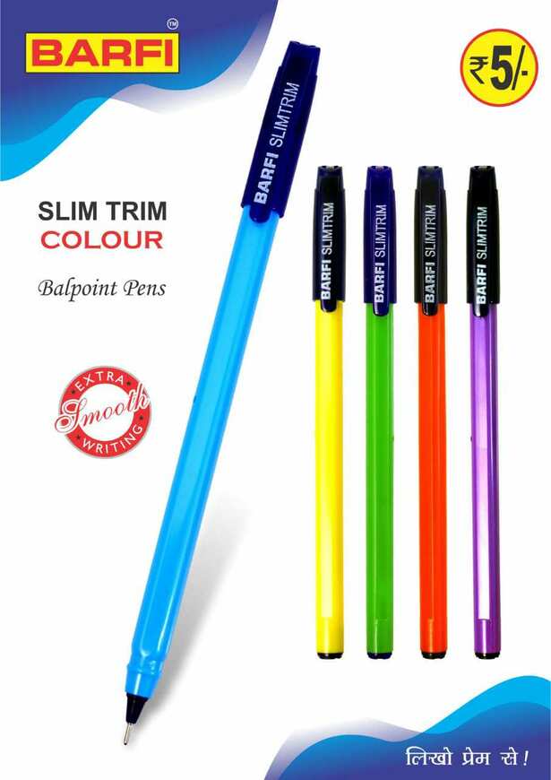 Barfi Slimtrim Ballpen 5 Color Body (20pc pack)