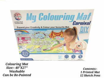NAME- RATNA'S Premium Quality My Colouring MAT for Kids Reusable and Washable. Big MAT for Coloring. MAT Size(40 INCHES X 27 )INCHES (CARNIVAL THEME))