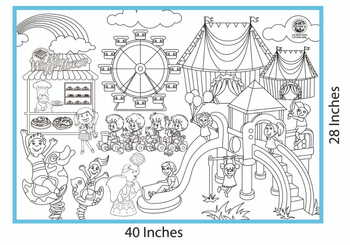 NAME- RATNA'S Premium Quality My Colouring MAT for Kids Reusable and Washable. Big MAT for Coloring. MAT Size(40 INCHES X 27 )INCHES (CARNIVAL THEME))
