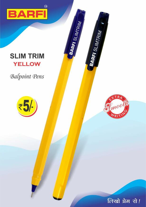 Barfi Slimtrim Ballpen Yellow Body (20pc pack)