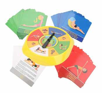 Yoga spinner family game with 54pcs pose cards,a fun game of flexbility&balance for kid   "Thoda Twist karo or Mast Raho"