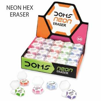 Doms Neon Hex Eraser (60pc Pack)