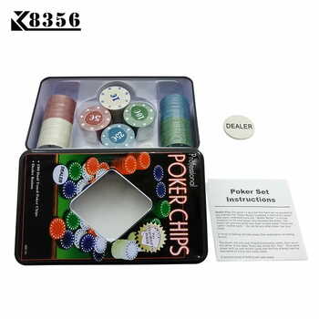 Professional Poker Chips Set with 100 Chips with Dealer Button