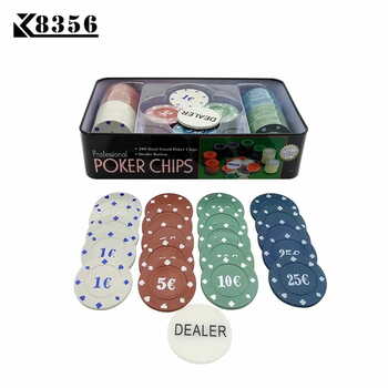 Professional Poker Chips Set with 100 Chips with Dealer Button