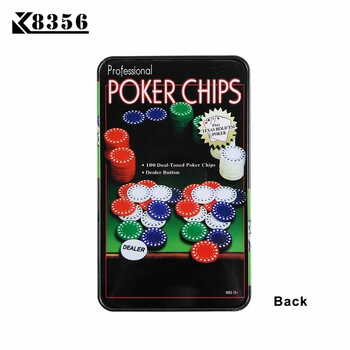 Professional Poker Chips Set with 100 Chips with Dealer Button