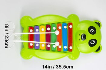 PRIME Panda Xylophone 2 in 1 Musical Toy & Pull Along Toy for Kids 2 - 4 Years with 8 Notes Non Toxic no Batteries