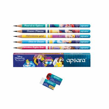 APSARA DISNEY PRINCESS PENCILS WITH FREE SHARPNER AND ERASER (PACK OF 20 PENCILS)