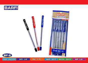 Barfi Crazy Grip Ballpen RED(Pack of 5)