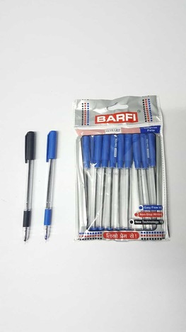 Barfi Cute Grip Blue Ball Pen (Pack Of 10)