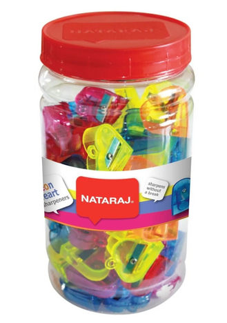 NATRAJ CRYSTAL HEART SHARPNERS IN JAR (PACK OF 50 PC)