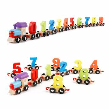 Wooden Digital Colorful Train with 0 to 9 Number, Learning Educational Model Vehicle Toys (Multicolor)