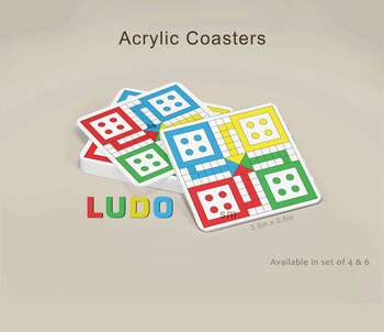 ACRYLIC COASTER (LUDO Print Set of 4)