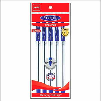 Cello Fine Grip Blue Ballpen (Pack of 5)