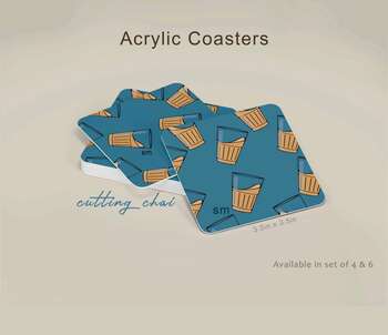 ACRYLIC COASTER (CUTTING CHAI Print Set of 4)