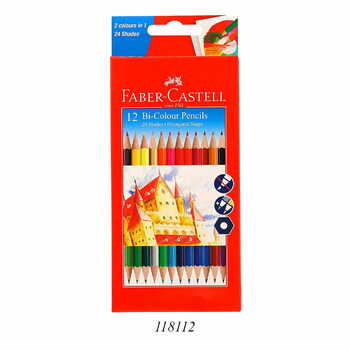 FABER-CASTELL 12 BI COLOUR PENCILS