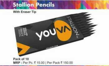 Navneet Stallion Pencils Eraser tip (pack of 10)
