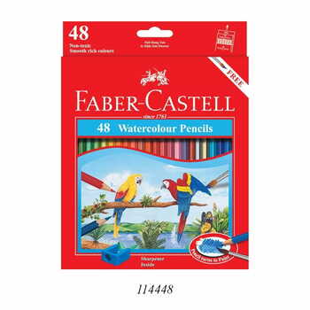 FABER-CASTELL WATER COLOUR PENCILS SET OF 48 + PAINT BRUSH