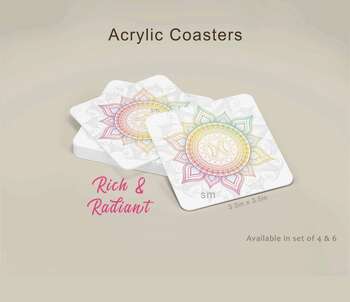 ACRYLIC COASTER (RICH AND RADIANT Print Set of 4)