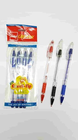 Cello Gripper Black Ballpen (pack of 5)