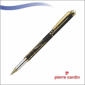 PIERRE CARDIN PEARL BLACK AND GOLD EXCLUSIVE ROLLER PEN