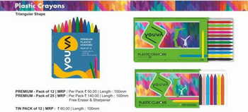 Navneet Plastic Crayons (Triangular Shape)(12col)