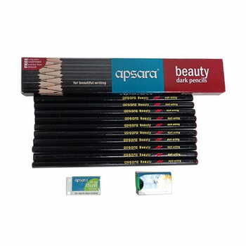 APSARA BEAUTY PENCILS WITH ERASER AND SHARPNERS  (PACK OF 100)