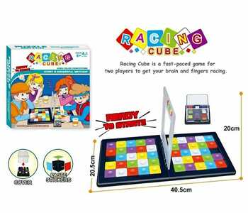 Racing Puzzle Cube Classic Fast-Paced Strategy Sequence Board Game, Ultimate Face to Face Two Player Game Toy for Kids