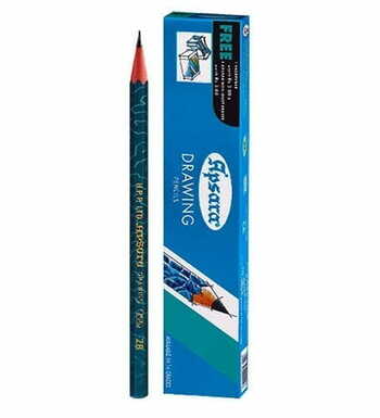 APSARA 6H& 6B DRAWING PENCILS SINGLE GRADEWITH ERASER  (PACK OF 100)