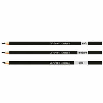 APSARA BLACK CHARCOAL ASSORTED 3 PC PENCILS (PACK OF 5)